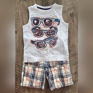 Crazy 8 Boy's Plaid Shorts Outfit Size XS 4-5 Shirt - Size 5 Shorts